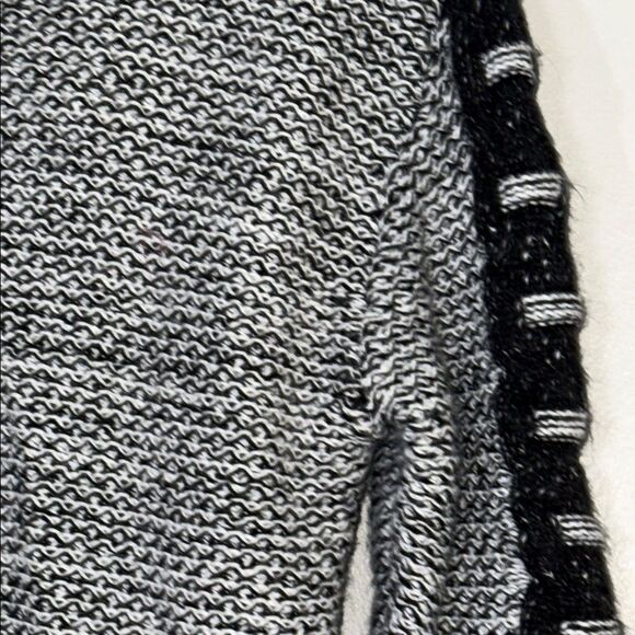 Chunky Knit Cardigan in Black and Gray with Shawl Collar - Picture 13 of 14